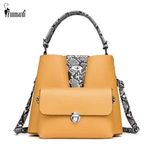 FUNMARDI 2 шт. композитные сумки набор змеиная Лоскутная дизайнерская сумка на плечо сумка-мессенджер с замком женские Сумки из искусственной кожи WLHB2030