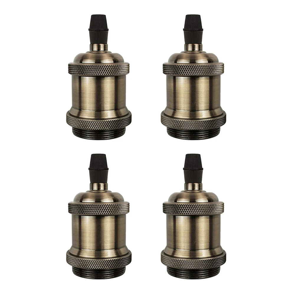 4pcs Bronze Старинный держатель лампы E26 E27 винтажный подвесной светильник держатель лампы Edison Ретро цоколь лампы 0~ 250 В винтовой патрон лампы D40 - Цвет корпуса: 4pcs Bronze