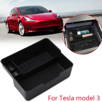 

Car Center Console Organizer Car Armrest Box Fashion Car Storage Box for Tesla Model 3 Stowing Tidying ABS Black Neat