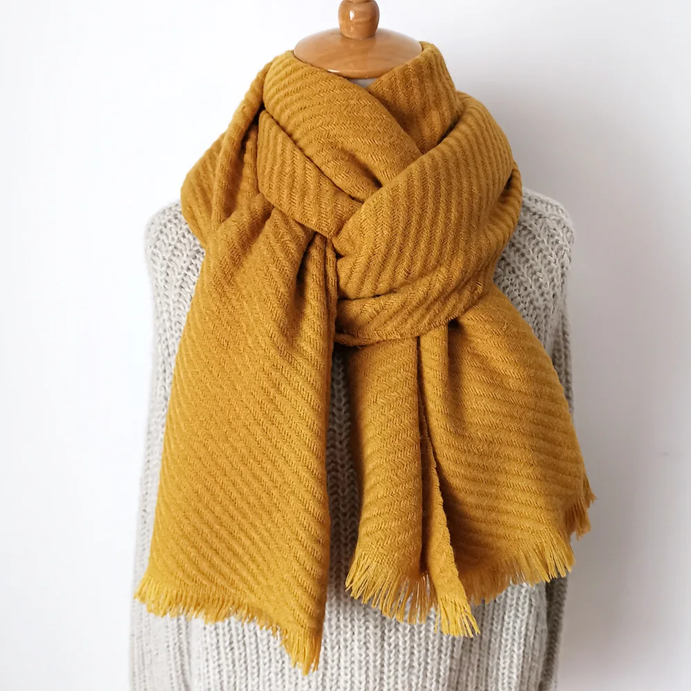 Solider цветной вязаный шарф из кашемира пашмины длинный шарф толстый теплый Модный зимний шарф роскошный подарок для женщин дам - Цвет: color 7