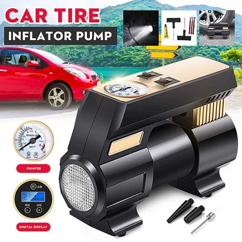 

12V 120W Electronic Digital Portable Car Wheel Tire Inflatable Pump Inflator Air Compressor Electric Inflating Machine Nozzle