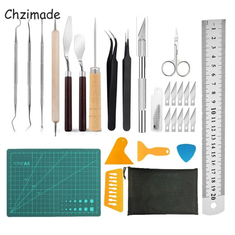 

Chzimade 28 шт./компл. полимерная глиняная скульптура набор инструментов сглаживания Воск Резьба Керамика полимерной Шейперы моделирование резной инструмент