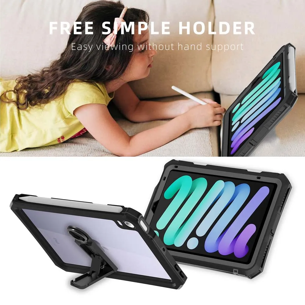 Capa Protetora à Prova de Choque para Ipad Estojo Impermeável Cobertura Total Natação Mergulho Mini ° 2023 - Imagem 4