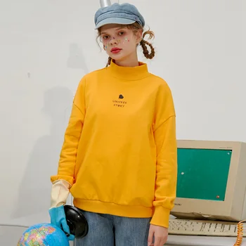 

UNIFREE Sweater Women's Solid Color Outer Collar Long Sleeve Sports Casual Pullover Top 2020 Spring New U201A003I1I1