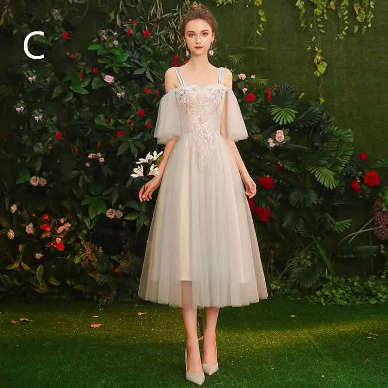 SSYfashion элегантное платье подружки невесты серое платье сестер вечерние платья для торжеств Формальное свадебное длинное платье Формальные платья на заказ - Цвет: C3