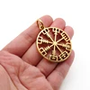 Viking Rune Icelandic Vegvisir Compass Helmet Horror In Runic Circle Pendant  Amulet Collier Necklace 3
