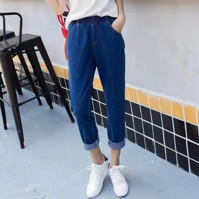 Высокая талия джинсы для женщин в стиле бойфренд зима бархат утолщение теплые джинсовые штаны корейская мода свободного размера плюс брюки Mujer