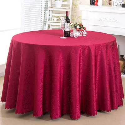 dark red 10 шт свадебные жаккардовые полиэфирные скатерти круглые вечерние скатерти покрытие стола отеля - Цвет: dark red