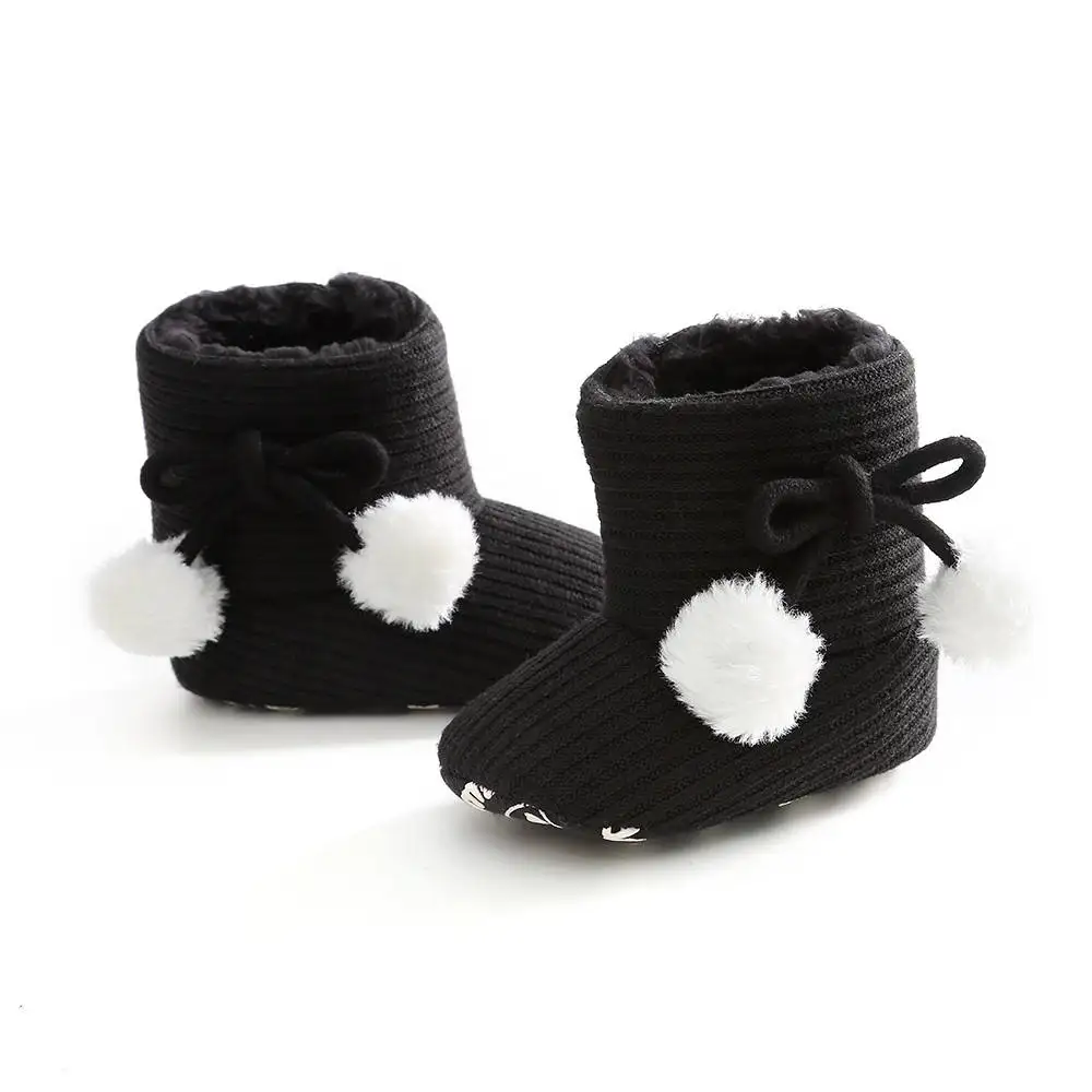 Toddlers Shoes Soft Sole Girls Boots Baby Kid Boys Girls Knitted Fur Boots Short Warm Soft Snow Shoes 0-18 Months
