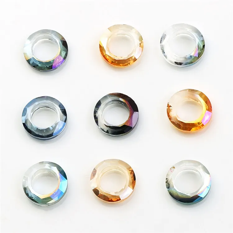40pcs Glass Large Hole Mixed Spacers Fit Bracelet 14mm P427