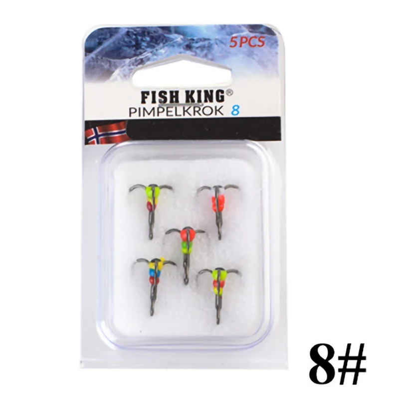 A 5 шт./лот 8#10#12#14# рыболовные крючки для зимней подледной рыбалки тройной крючок практичный 3D глаз рыболовный крючок из высокоуглеродистой стали рыболовные снасти - Цвет: A