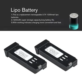

2Pcs/1Pcs 3.7V 1200mAh Lipo Battery For E58 JY019 RC Drone Helicopter Spare Parts Replace Rechargeable Batteries Black