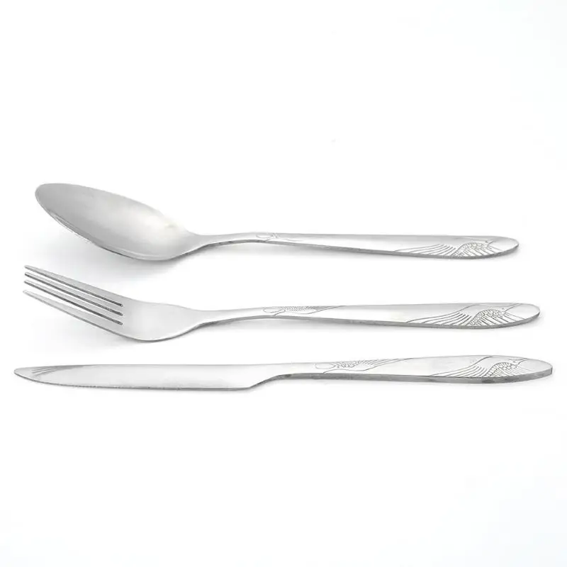 4pcs Stainless Steel Portable Tableware Dinnerware Travel Camp Cutlery Set Travel Outdoor Camping Cutlery Tools