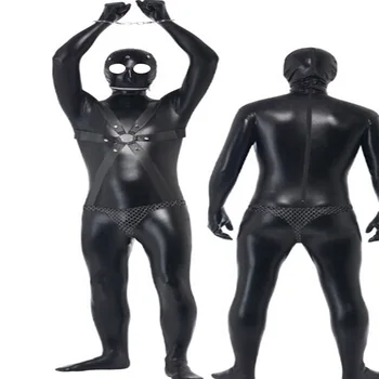 

Men Latex PVC Full Body Cover Catsuit Sexy Lingerie Faux Leather Night Club Bodysuit Gay Fetish Cosplay Erotic Wear Costumes
