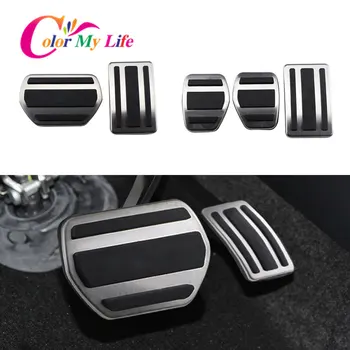 

Color My Life Stainless Steel AT MT Car Pedals for Peugeot 508 Citroen C5 2012-2014 C6 Accessories Gas Brake Cluth Pedal Cover