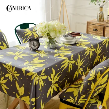

CANIRICA Table Cloth Rectangular Maple Leaf Waterproof Tablecloth Home Protection Decoration Table Cover Pastoral Flower Obrus