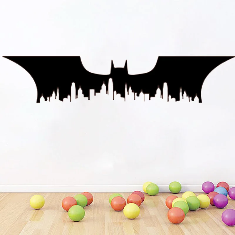 

HDJWU Large Batman City Vinyl Wall Sticker For Children Rooms Decoration Removation Wall Art Sticker HD048