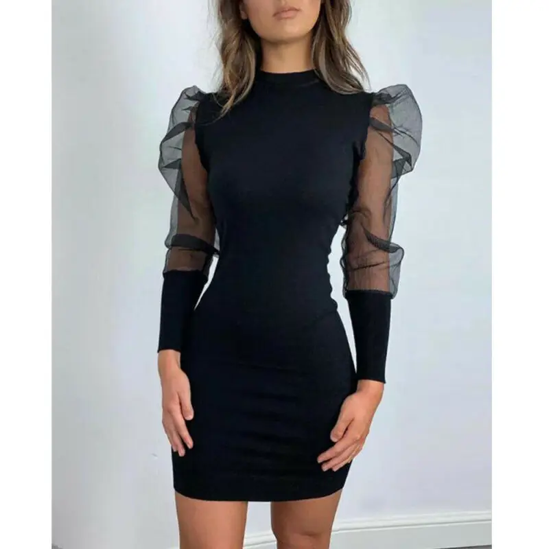 puff sleeve jumper dress