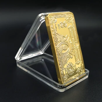 

USD 2 Dollar Bullion 24k Gold Bar American Metal Coin Golden Bars USD
