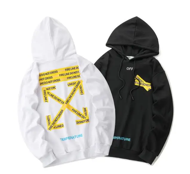 Off-white OW 18SS мужчины/женщины пожарный пояс cordon толстовка с капюшоном tide повседневная куртка х/б свободная толстовка с капюшоном