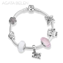 925 стерлингового серебра Романтический готовой продукции браслеты тонкий телескоп кулон смешать и сочетать Шарм браслет модные ювелирные изделия