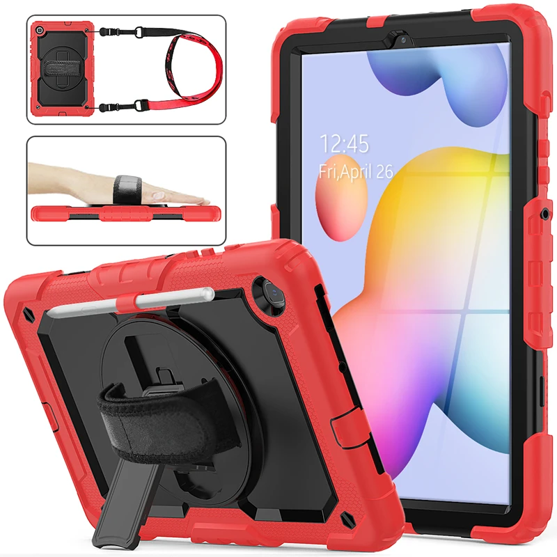 

HX CASE for samsung galaxy tab s6 lite case with Hand Strap cases for samsung galaxy tab s6 lite cover bulit-in kickstand
