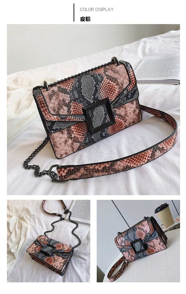 MoneRffi женская сумка змеиный принт сумка на плечо винтажная женская сумка через плечо роскошная кожаная сумка-мессенджер