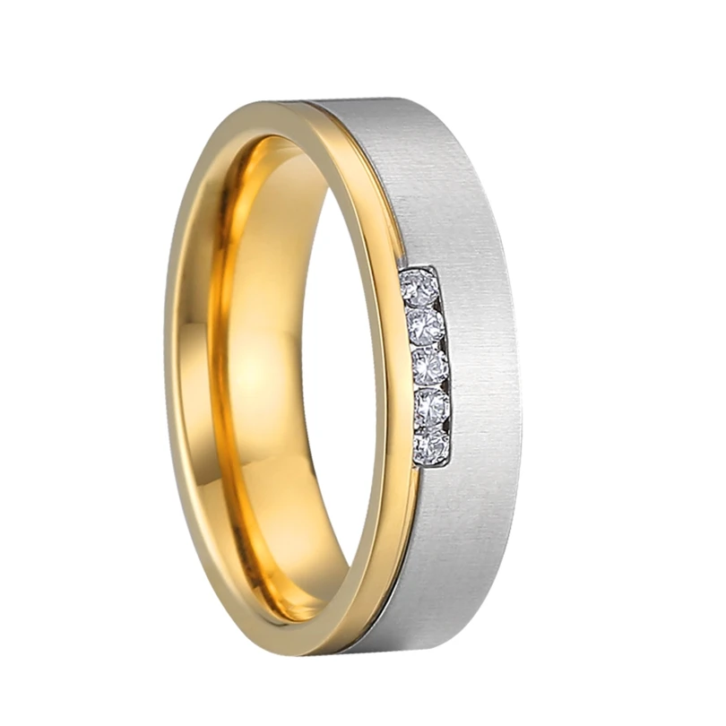 Love Alliance titanium stainless steel wedding rings for women gold color ring engagement dubai gold color jewellery designs
