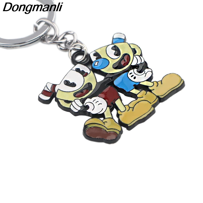 P4070 Dongmanli милый Cuphead автомобильный брелок эмаль металлическая подвеска автомобиль для брелоков подарки, держатель для ключей ювелирные изделия