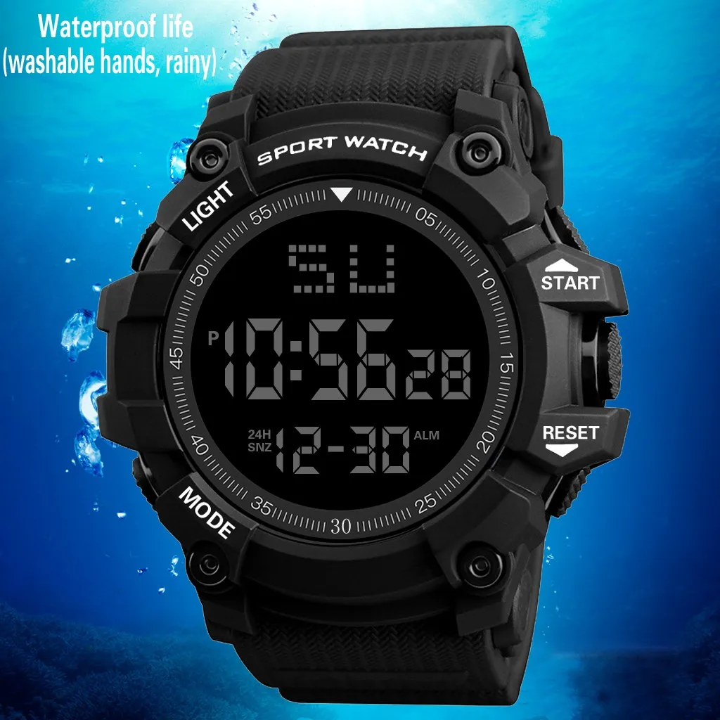 Модные водонепроницаемые мужские часы relojes мальчик lcd военные цифровые наручные часы Секундомер Дата резиновые спортивные часы мужские reloj hombre