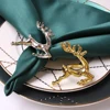 1PC Christmas Napkin Ring Holders Xmas table Decoration for home Metal reindeer horn tissue ring Wedding Banquet Hotel Table Sup ► Photo 3/6