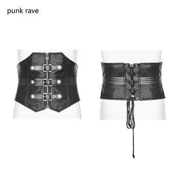 

PUNK RAVE New Rock PU Leather Black Steampunk Palace Party Rough Waistband Girdle Gothic