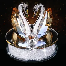  Creative Swan Crystal Glass Figure Paperweight Ornament Decor Collection Living Room Desktop Ornaments Home Decor 