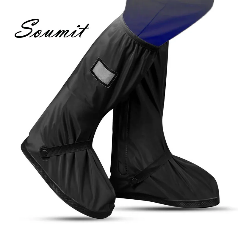 Sapatos de Ciclismo Capa à Prova Água à Prova de Vento Botas de Chuva Cobre para Homens Soumit Dwindproof Preto Reutilizável Sapato
