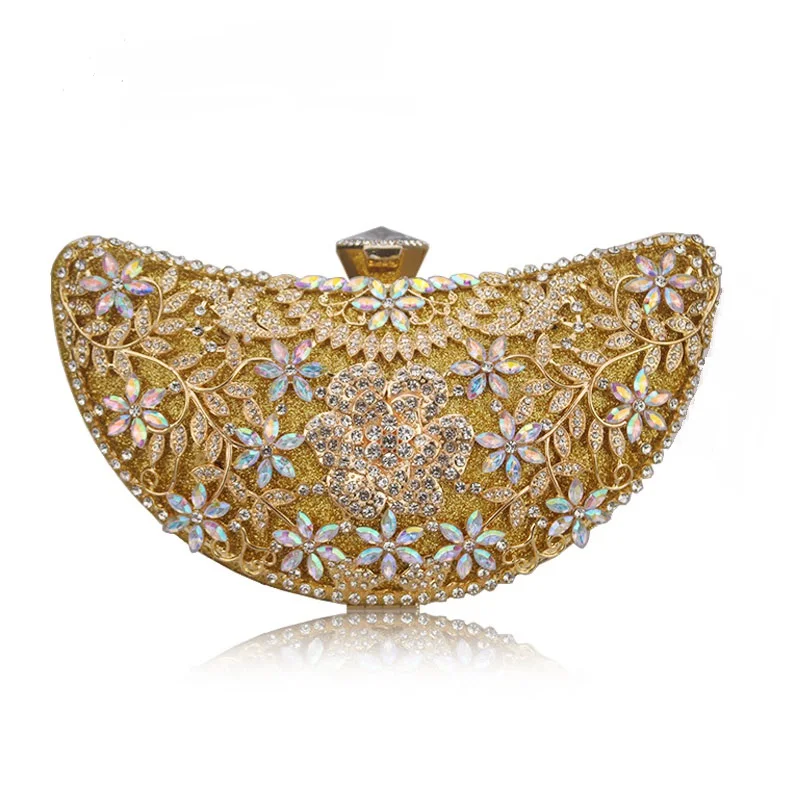Chaliwini, Классический женский клатч, вечерняя сумка, открытая, металлическая, свадебная, с блестками, сумка на плечо, для выпускного, для невесты, с кристаллами, сумочка, кошельки