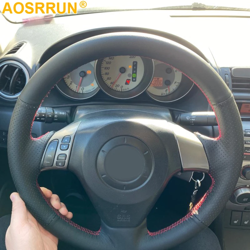 AOSRRUN автомобильные аксессуары из натуральной кожи чехол рулевого колеса