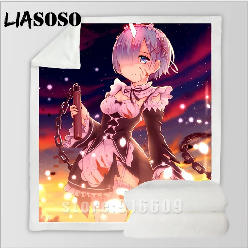 Сексуальный Re: zero двойной горничной Ram Rem Диван Постельные принадлежности Dj офис Harajuku зимнее модное одеяло покрывало детское одеяло для путешествий одеяло для прогулок - Цвет: 06