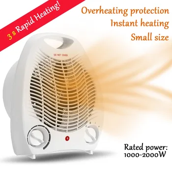 

2000W Portable Electric Space Heater Fan 220V Eersonal Space Warmer Electric Radiator 3 Heating Setting Winter Warmer Machine