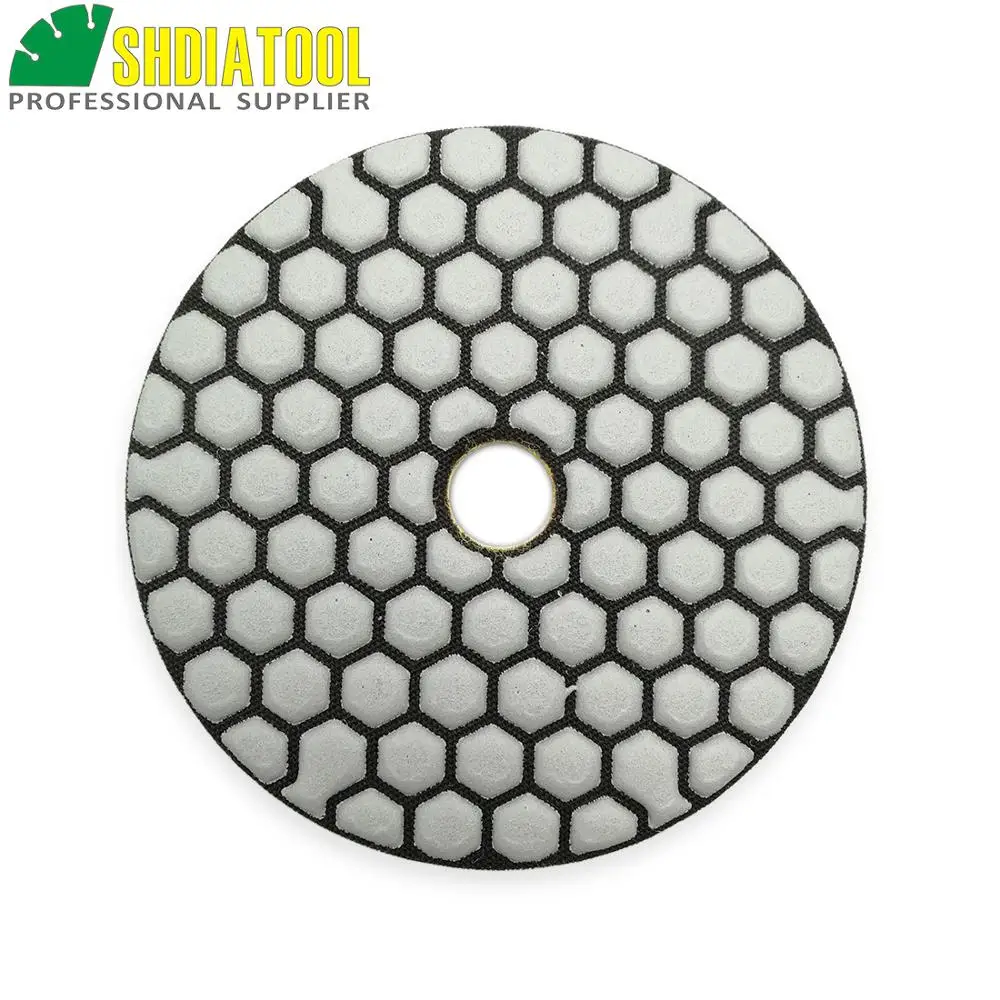 DIATOOL 7pcs 4inch#100 Dry Diamond Polishing Pads Diameter 100MM Resin Bond Diamond Flexible Polishing Pads