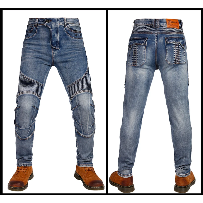 Aramid Motorcycle Jeans Men's Off-Road Motocross Trousers Moto Pants Leisure Riding Pants With 4 Protective Gear Hithotwin Hi-03 Motorcycle Pants Motorcycle Jeans