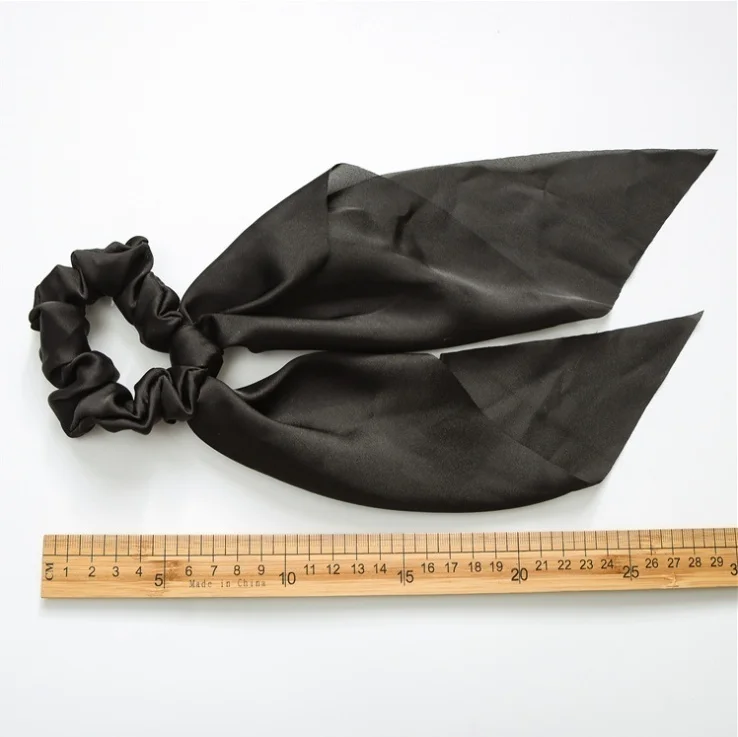 Модная однотонная атласная резинка для волос шарф лента для волос женский Хвостик Держатель для крепления бант для волос