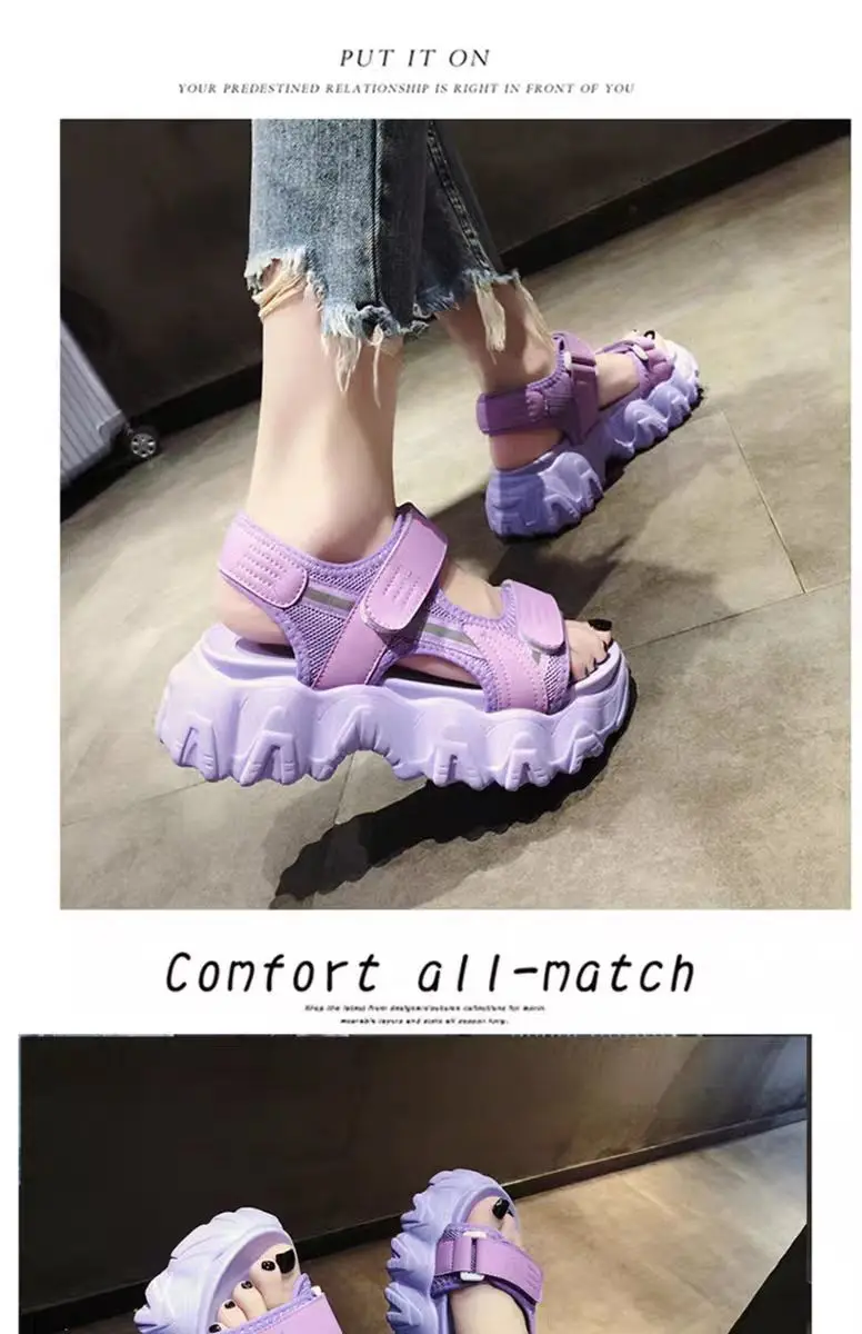 2021 women sandals platform chunky wedge shoes