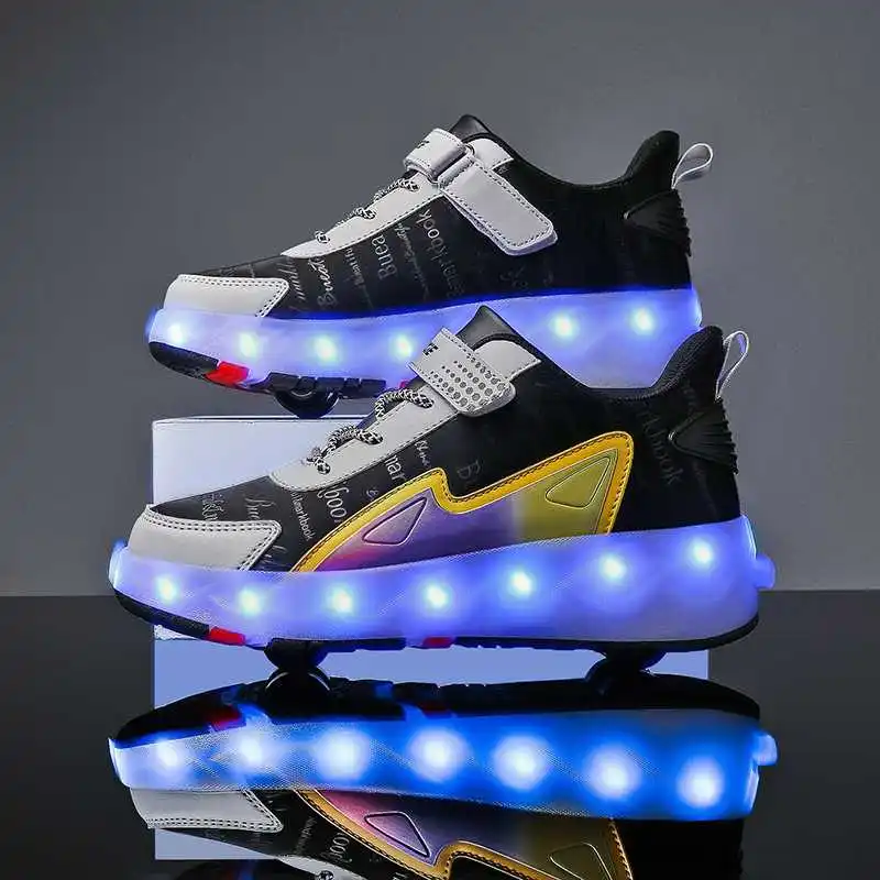 ingesteld Vergelijken Begraafplaats Roller Skate Schoenen 4 Wielen Sneakers Kinderen Jongens 2023 Gift Meisjes  Mode Sport Casual Led Knipperlicht Kinderen Speelgoed Laarzen|Sportschoenen|  - AliExpress