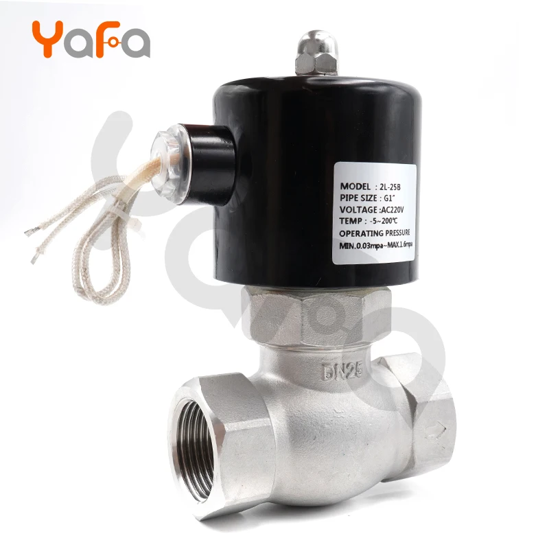 AC 220V DC 24V DN15 DN20 DN25 304 соленоидный паровой клапан из нержавеющей стали высокая