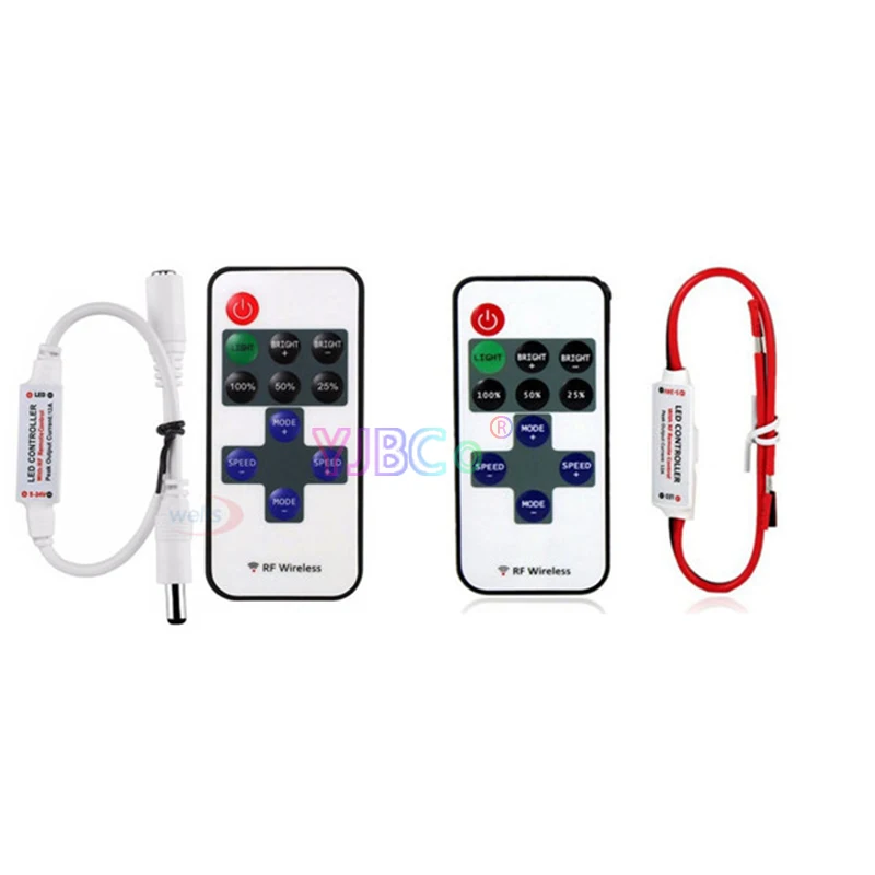 11 клавишный одноцветный светодиодный диммер постоянного тока 5В 12В 24В 12А мини