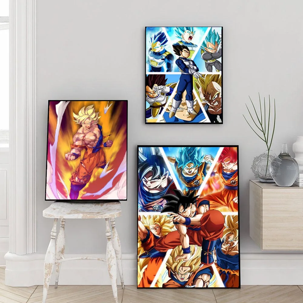 Dragon Ball и super Goku ультра инстинкт японского Аниме Комикс фильм плакат настенная живопись искусство HD Печать холст украшение дома