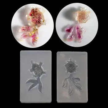 

2Pcs Lucky Goldfish Pendant Necklace Resin Mold Epoxy Resin Jewelry Making Tools Jewelry Making Tools