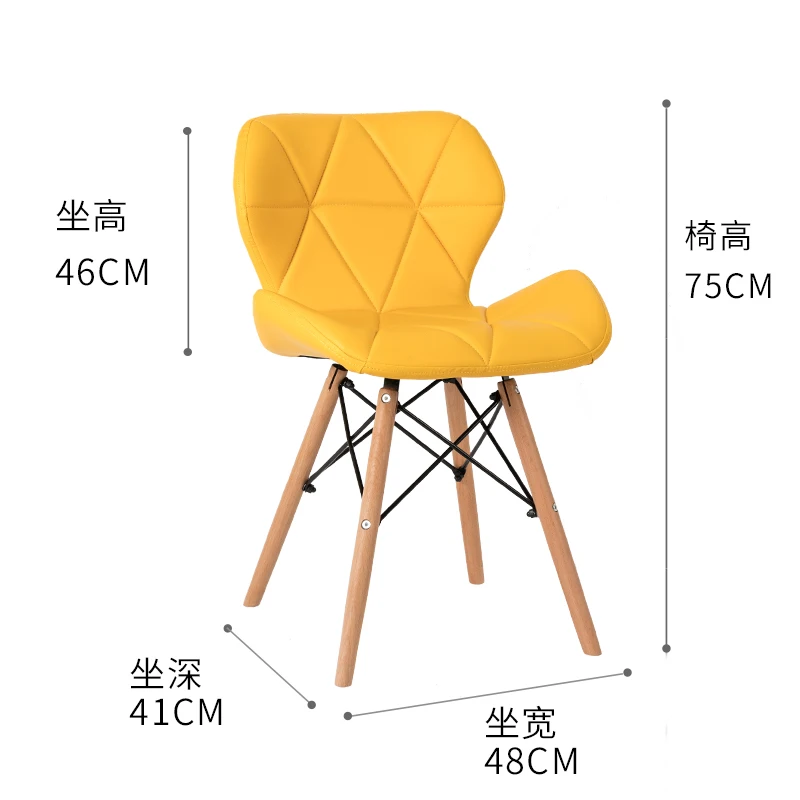 White chair creative modern minimalist office chair home computer chair study backrest adult Nordic dining chair - Цвет: 4