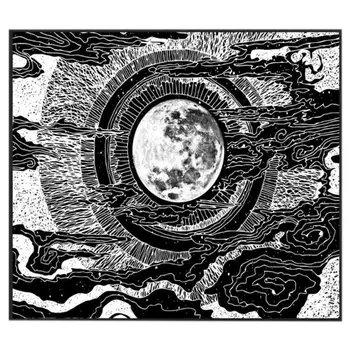 

Indian Floral Printed Tapestry Wall Hanging Carpet Sun Moon Tarot Tapestry Cloth D08F