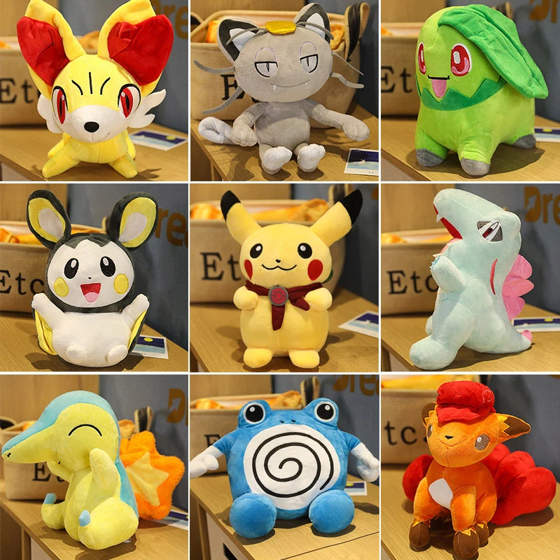 ポケモンぬいぐるみ30センチメートルかわいいアニメピカチュウfennekin Emolgaニャースvulpixワニノコぬいぐるみ子供のクリスマスプレゼント Null Aliexpress